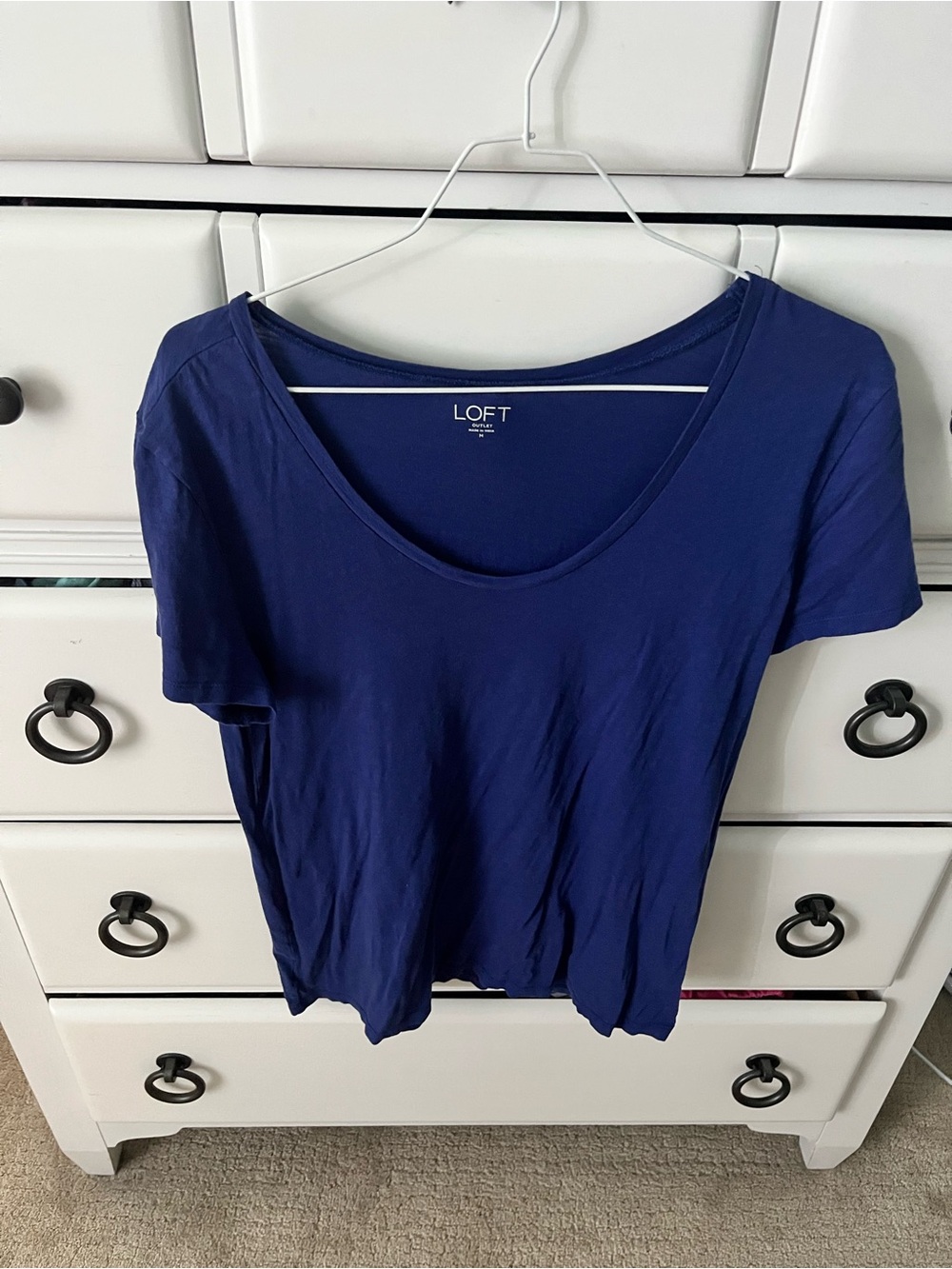 LOFT Royal Blue Scoop Neck Short Sleeve Tee